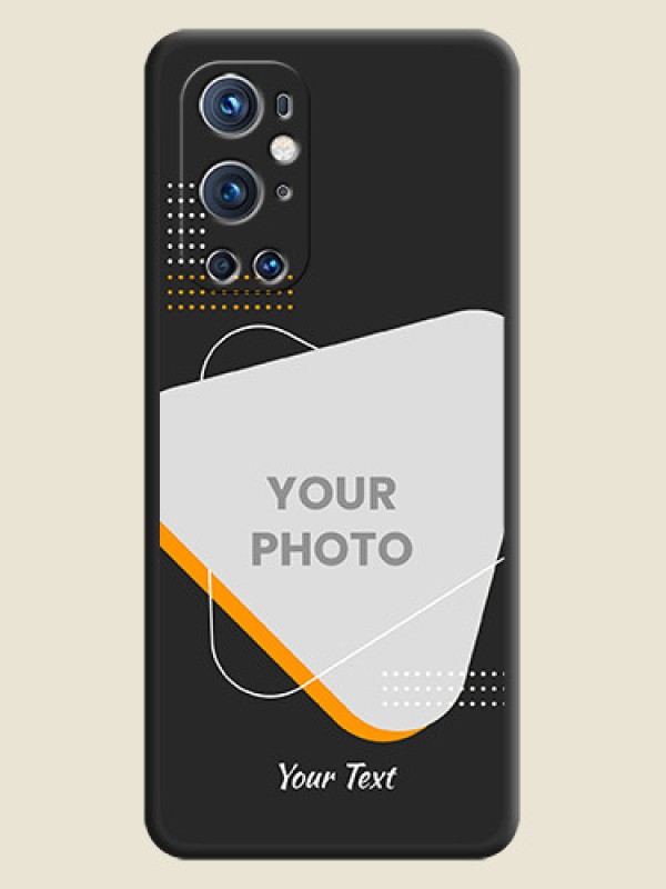 Custom Yellow Triangle on Photo on Space Black Soft Matte Phone Cover - Oneplus 9 Pro 5G - alternate view