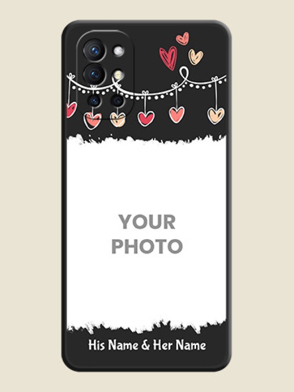 Custom Pink Love Hangings with Name on Space Black Custom Soft Matte Phone Cases - Oneplus 9R 5G - alternate view