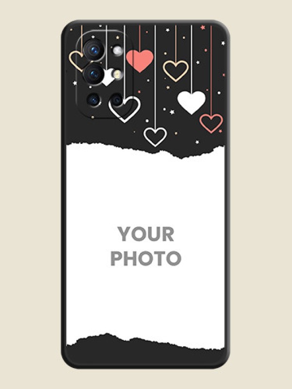 Custom Love Hangings with Splash Wave Picture on Space Black Custom Soft Matte Phone Back Cover - Oneplus 9R 5G - alternate view