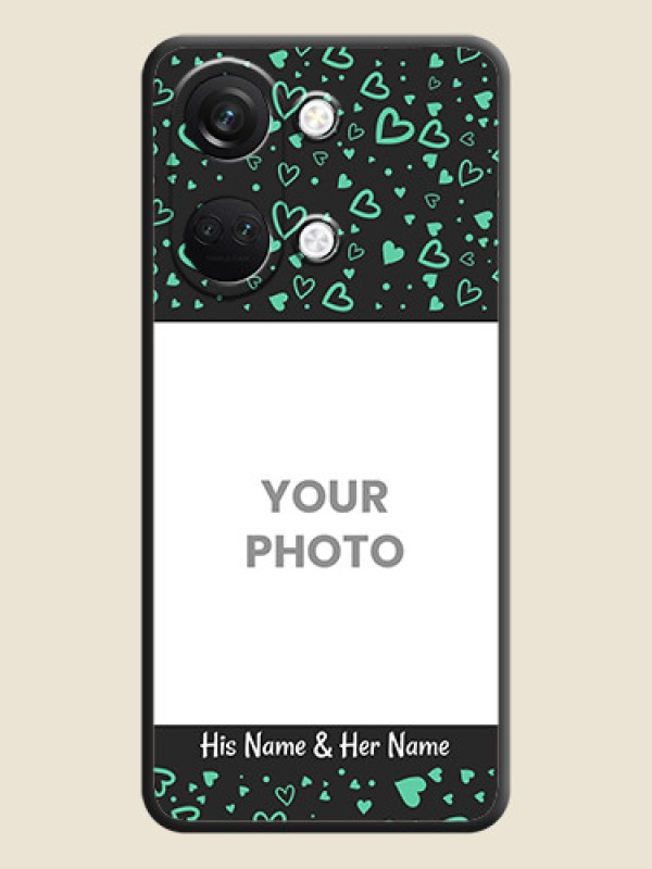 Custom Sea Green Indefinite Love Pattern - Photo on Space Black Soft Matte Mobile Cover - OnePlus Nord 3 5G - alternate view
