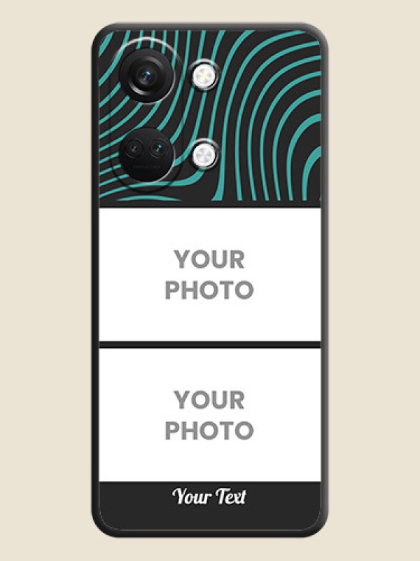 Custom Wave Pattern with 2 Image Holder on Space Black Personalized Soft Matte Phone Covers - OnePlus Nord 3 5G - alternate view