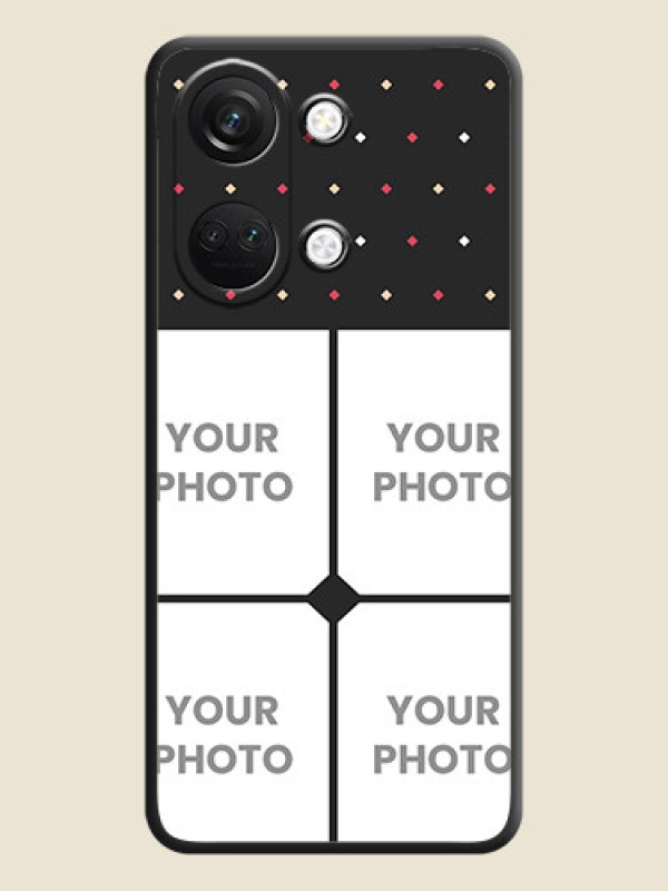 Custom Multicolor Dotted Pattern with 4 Image Holder on Space Black Custom Soft Matte Phone Cases - OnePlus Nord 3 5G - alternate view