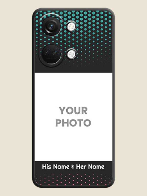 Custom Faded Dots with Grunge Photo Frame and Text on Space Black Custom Soft Matte Phone Cases - OnePlus Nord 3 5G - alternate view