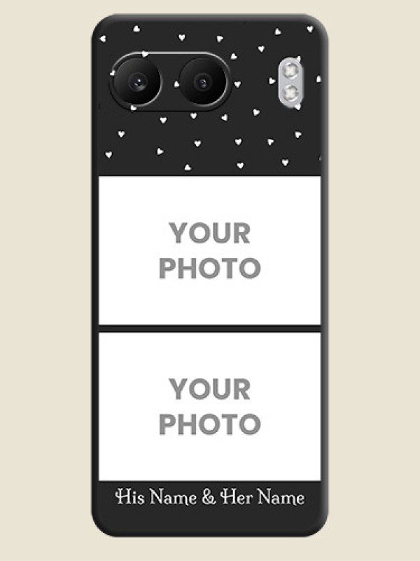 Custom Miniature Love Symbols with Name On Space Black Custom Soft Matte Mobile Back Cover - Nord 4 5G - alternate view