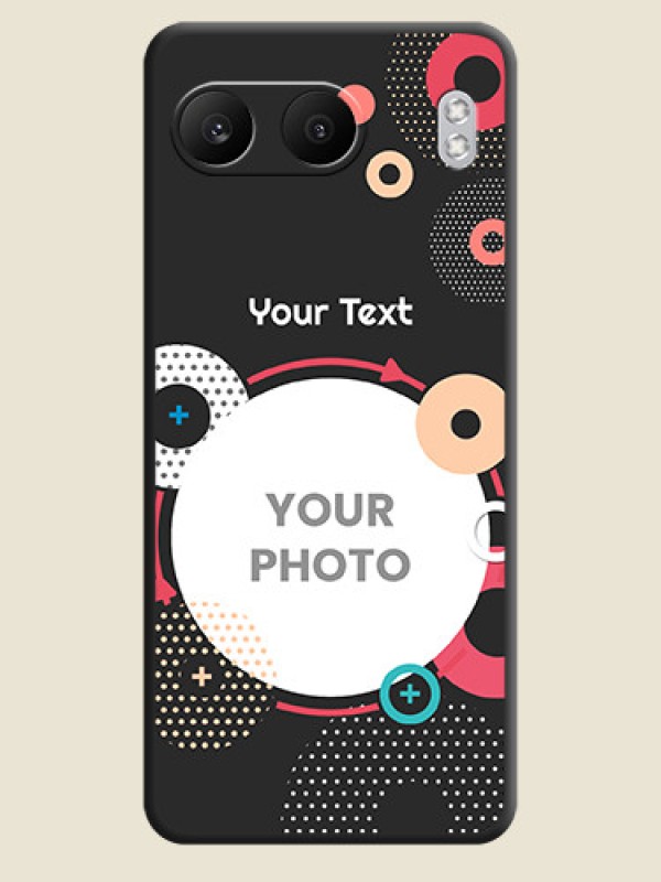 Custom Multicoloured Round Image On Space Black Custom Soft Matte Mobile Back Cover - Nord 4 5G - alternate view