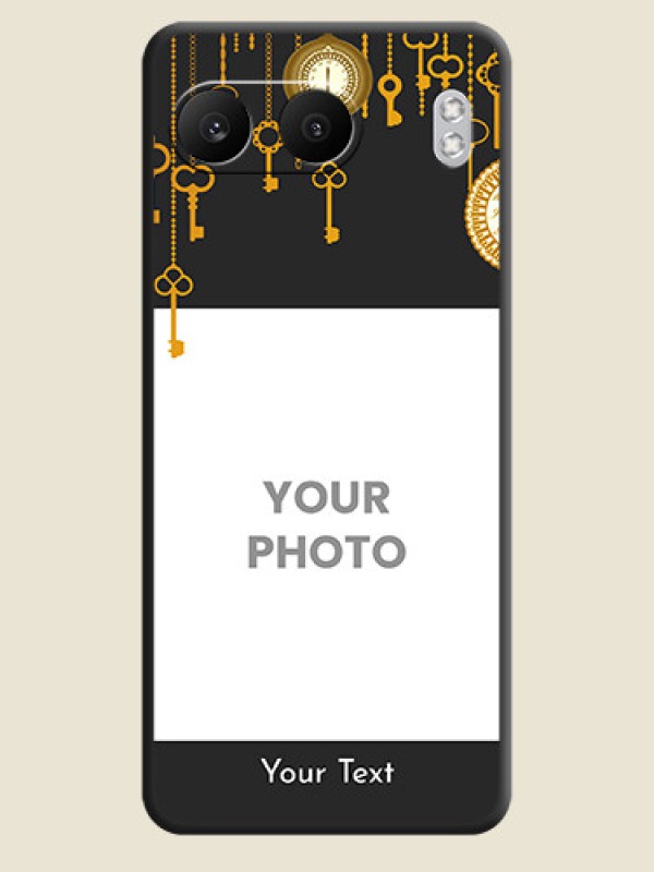 Custom Decorative Design with Text On Space Black Custom Soft Matte Mobile Back Cover - Nord 4 5G - alternate view