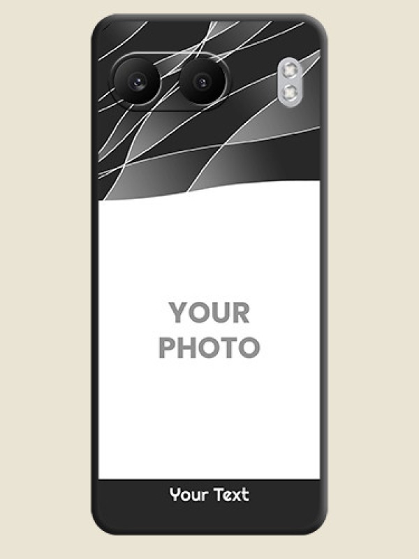 Custom Mixed Wave Lines on Photo On Space Black Custom Soft Matte Mobile Back Cover - Nord 4 5G - alternate view