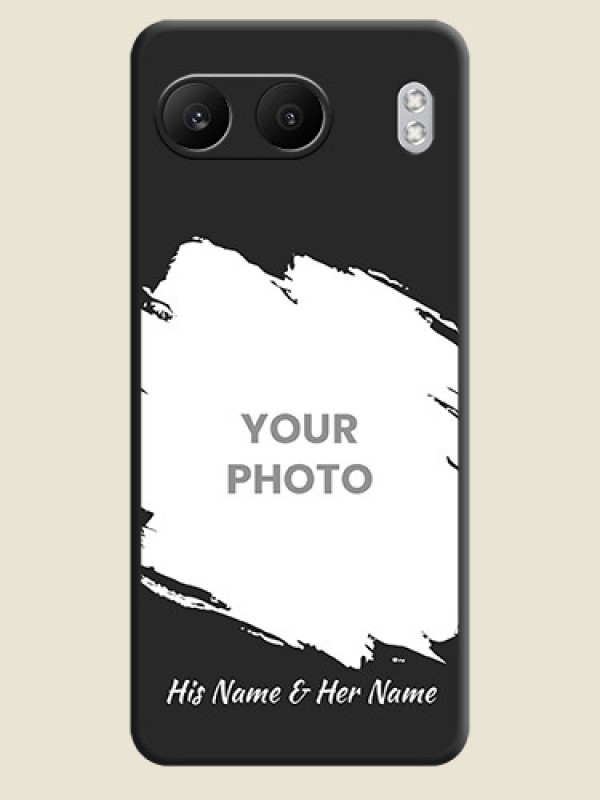 Custom Grunge Brush Strokes on Photo On Space Black Custom Soft Matte Mobile Back Cover - Nord 4 5G - alternate view