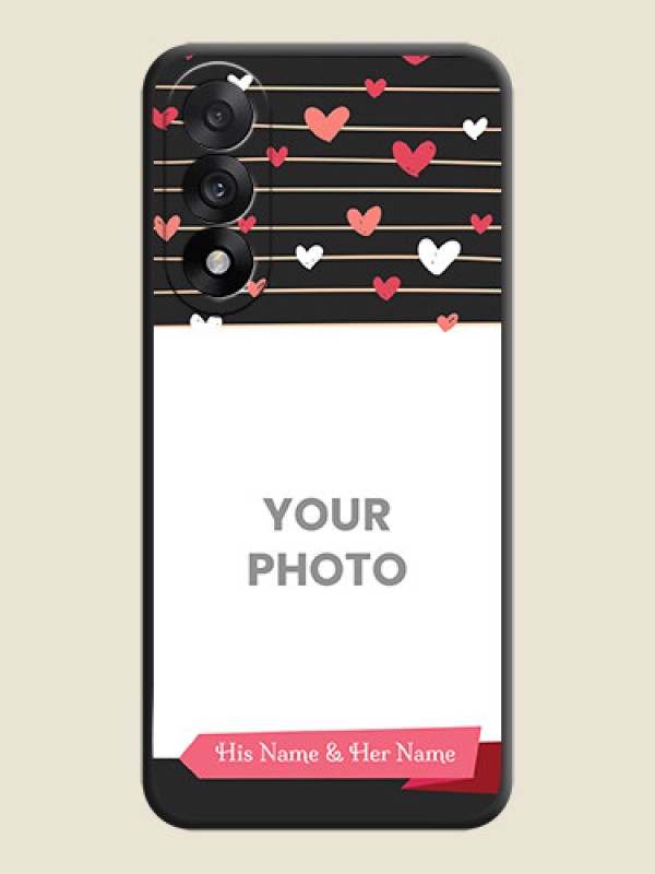 Custom Love Pattern with Name on Pink Ribbon on Photo On Space Black Custom Soft Matte Mobile Back Cover - OnePlus Nord 5 5G - alternate view