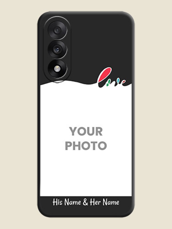 Custom Fall in Love Pattern with Picture on Photo On Space Black Custom Soft Matte Mobile Back Cover - OnePlus Nord 5 5G - alternate view