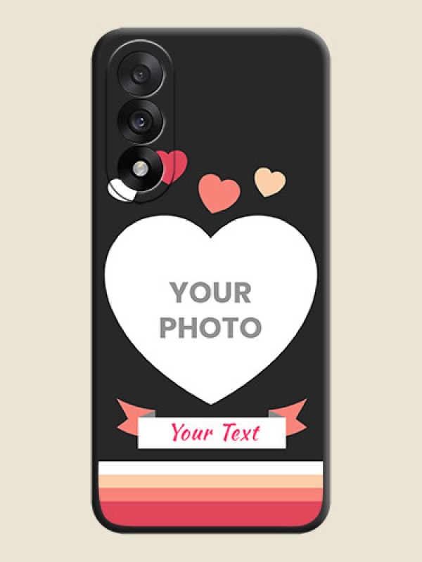 Custom Love Shaped Photo with Colorful Stripes On Space Black Custom Soft Matte Mobile Back Cover - OnePlus Nord 5 5G - alternate view