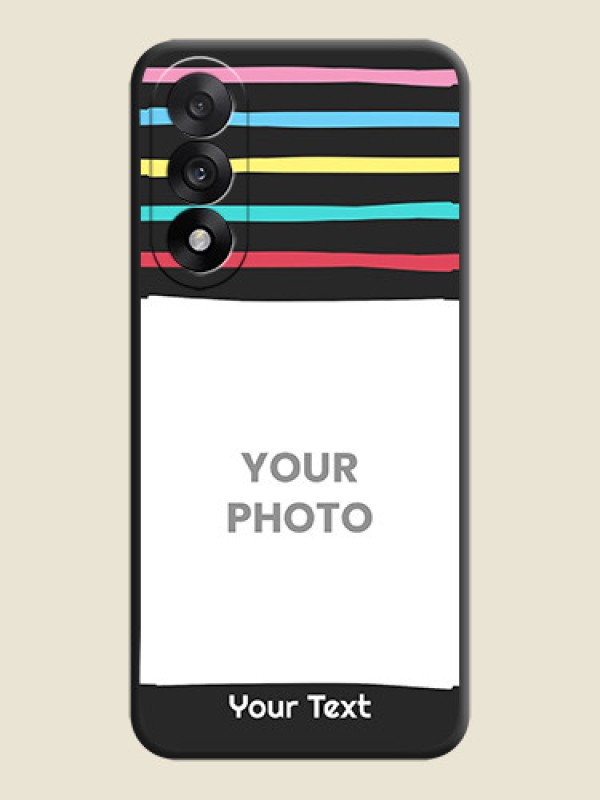 Custom Multicolor Lines with Image On Space Black Custom Soft Matte Mobile Back Cover - OnePlus Nord 5 5G - alternate view
