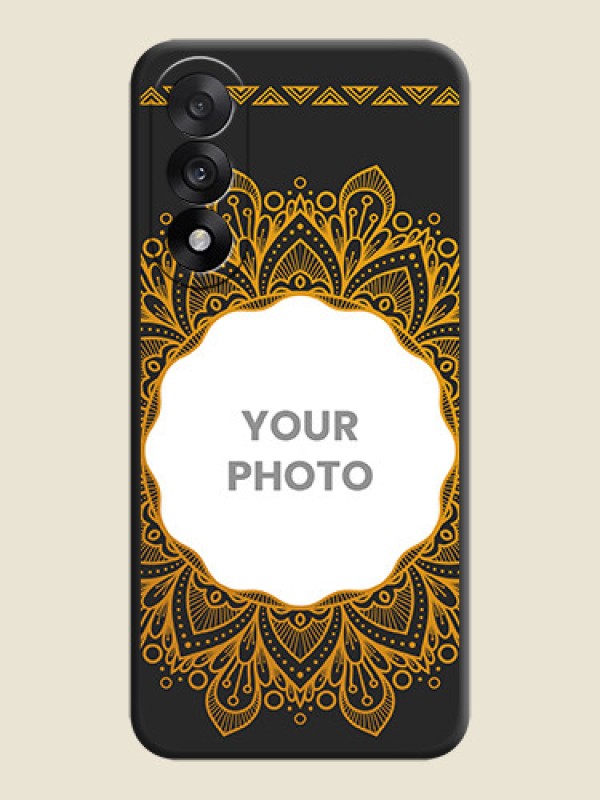 Custom Round Image with Floral Design On Space Black Custom Soft Matte Mobile Back Cover - OnePlus Nord 5 5G - alternate view