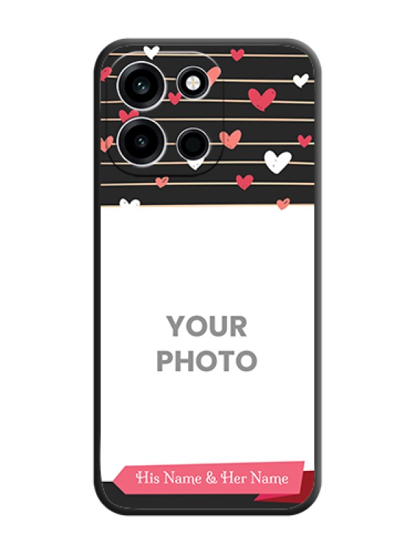Custom Love Pattern with Name on Pink Ribbon on Photo On Space Black Custom Soft Matte Mobile Back Cover - OnePlus Nord 6 5G - alternate view