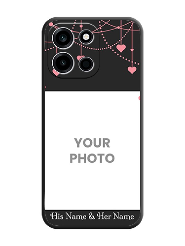 Custom Pink Love Hangings with Text On Space Black Custom Soft Matte Mobile Back Cover - OnePlus Nord 6 5G - alternate view