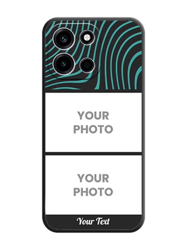 Custom Wave Pattern with 2 Image Holder On Space Black Custom Soft Matte Mobile Back Cover - OnePlus Nord 6 5G - alternate view