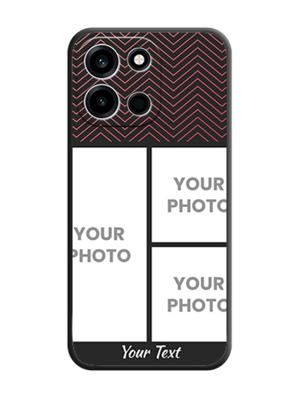 Custom Wave Pattern with 3 Image Holder On Space Black Custom Soft Matte Mobile Back Cover - OnePlus Nord 6 5G - alternate view