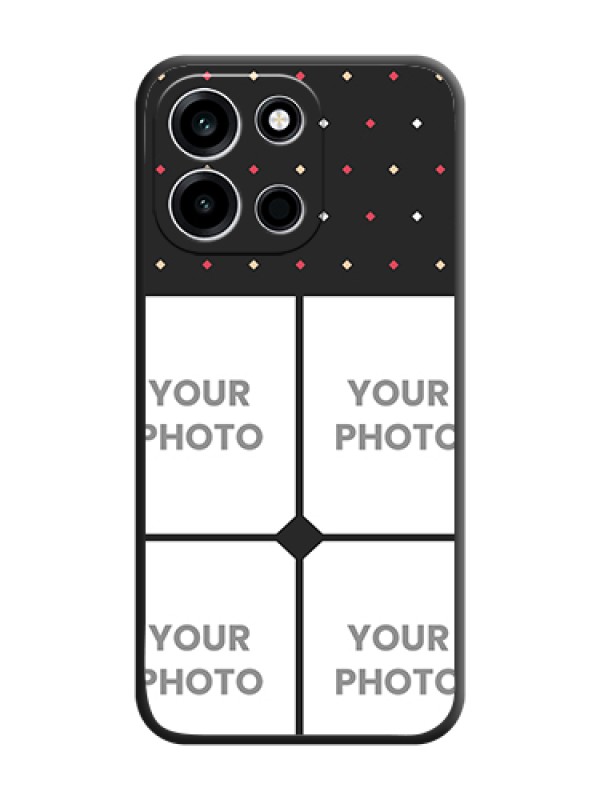Custom Multicolor Dotted Pattern with 4 Image Holder On Space Black Custom Soft Matte Mobile Back Cover - OnePlus Nord 6 5G - alternate view