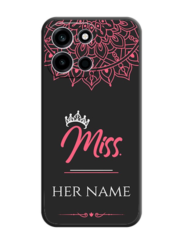 Custom Mrs Name with Floral Design On Space Black Custom Soft Matte Mobile Back Cover - OnePlus Nord 6 5G - alternate view