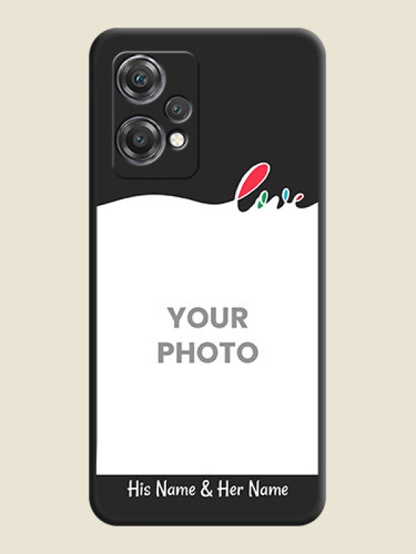 Custom Fall in Love Pattern with Picture on Photo on Space Black Soft Matte Mobile Case - OnePlus Nord CE 2 Lite 5G - alternate view