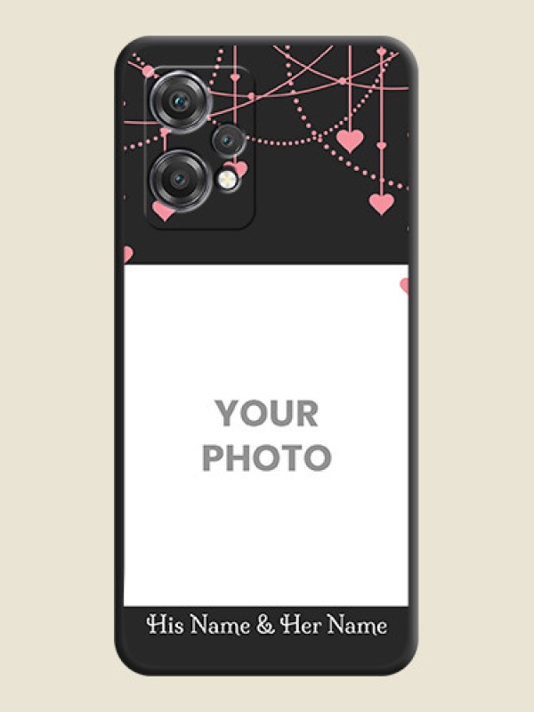 Custom Pink Love Hangings with Text on Space Black Custom Soft Matte Back Cover - OnePlus Nord CE 2 Lite 5G - alternate view