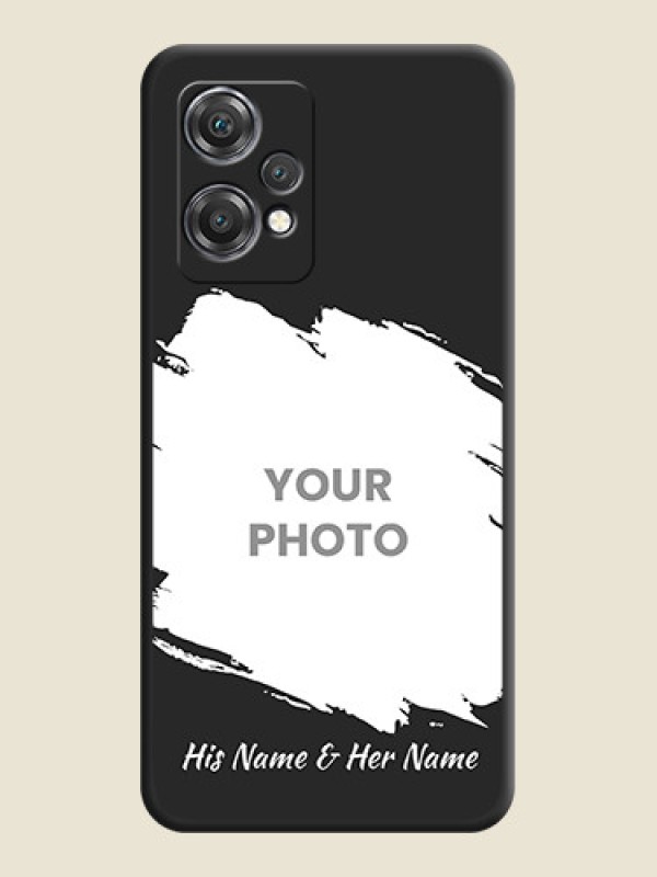 Custom Grunge Brush Strokes on Photo on Space Black Soft Matte Back Cover - OnePlus Nord CE 2 Lite 5G - alternate view