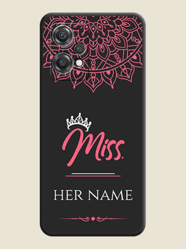 Custom Mrs Name with Floral Design on Space Black Personalized Soft Matte Phone Covers - OnePlus Nord CE 2 Lite 5G - alternate view
