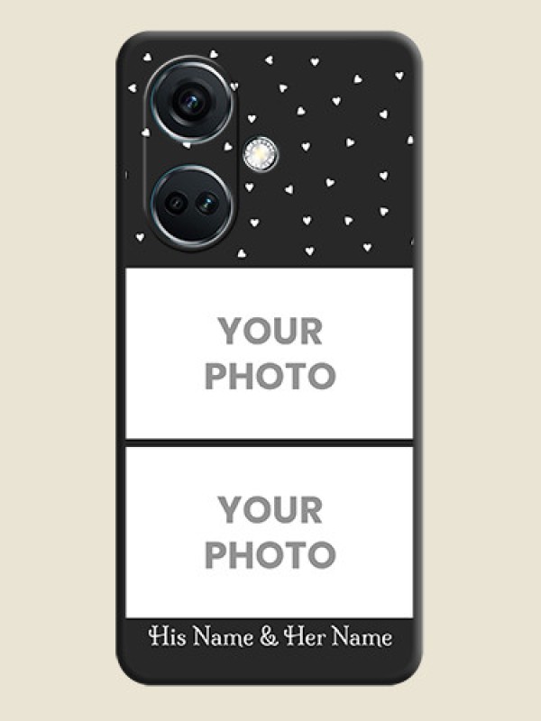 Custom Miniature Love Symbols with Name on Space Black Custom Soft Matte Back Cover - OnePlus Nord CE 3 5G - alternate view