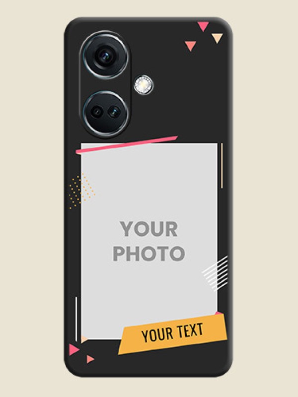 Custom Photo Frame with Triangle Small Dots - Photo on Space Black Soft Matte Back Cover - OnePlus Nord CE 3 5G - alternate view