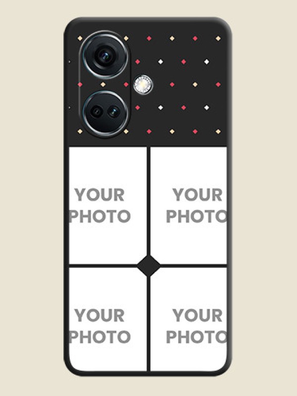 Custom Multicolor Dotted Pattern with 4 Image Holder on Space Black Custom Soft Matte Phone Cases - OnePlus Nord CE 3 5G - alternate view