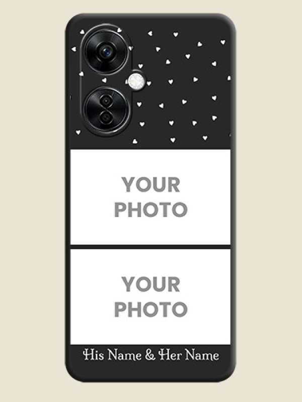 Custom Miniature Love Symbols with Name on Space Black Custom Soft Matte Back Cover - Nord CE 3 Lite 5G - alternate view
