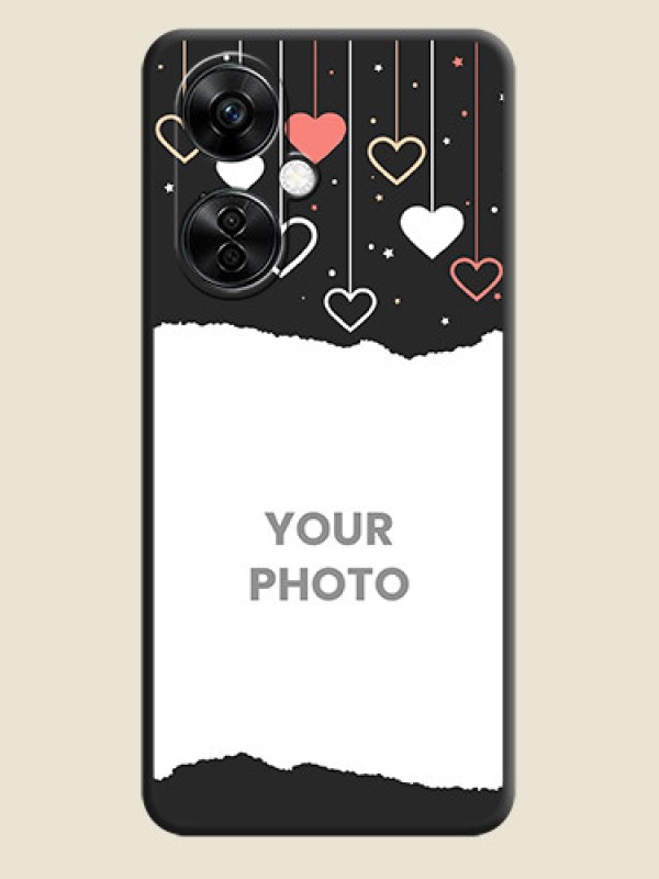 Custom Love Hangings with Splash Wave Picture on Space Black Custom Soft Matte Phone Back Cover - Nord CE 3 Lite 5G - alternate view