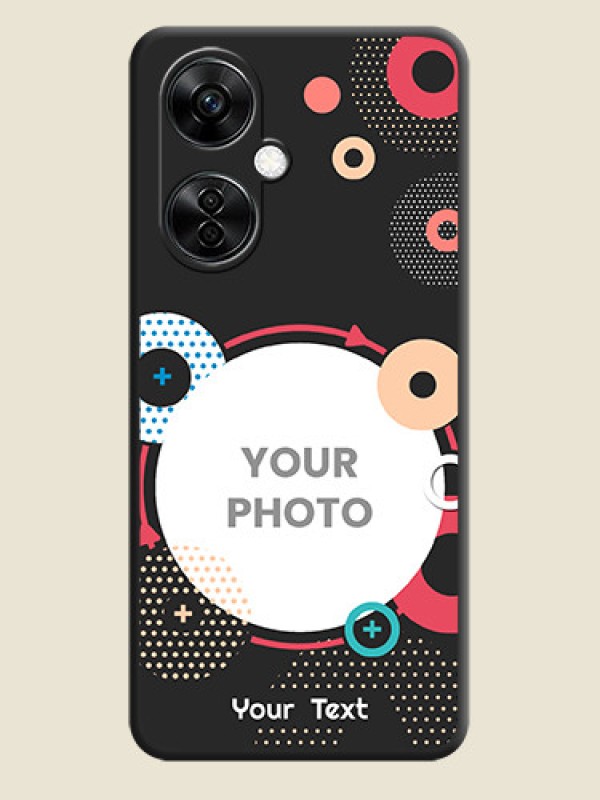 Custom Multicoloured Round Image on Personalised Space Black Soft Matte Cases - Nord CE 3 Lite 5G - alternate view