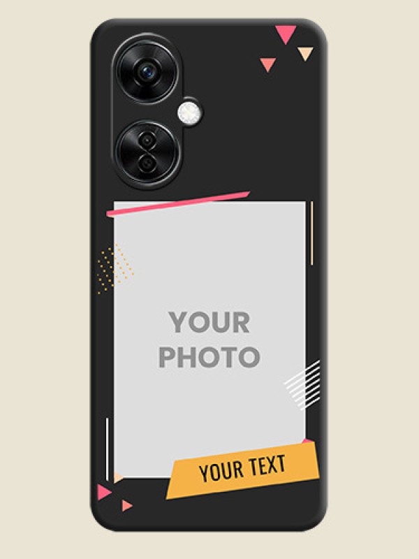 Custom Photo Frame with Triangle Small Dots on Photo on Space Black Soft Matte Back Cover - Nord CE 3 Lite 5G - alternate view