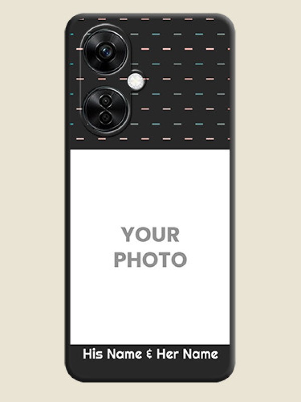 Custom Line Pattern Design with Text on Space Black Custom Soft Matte Phone Back Cover - Nord CE 3 Lite 5G - alternate view