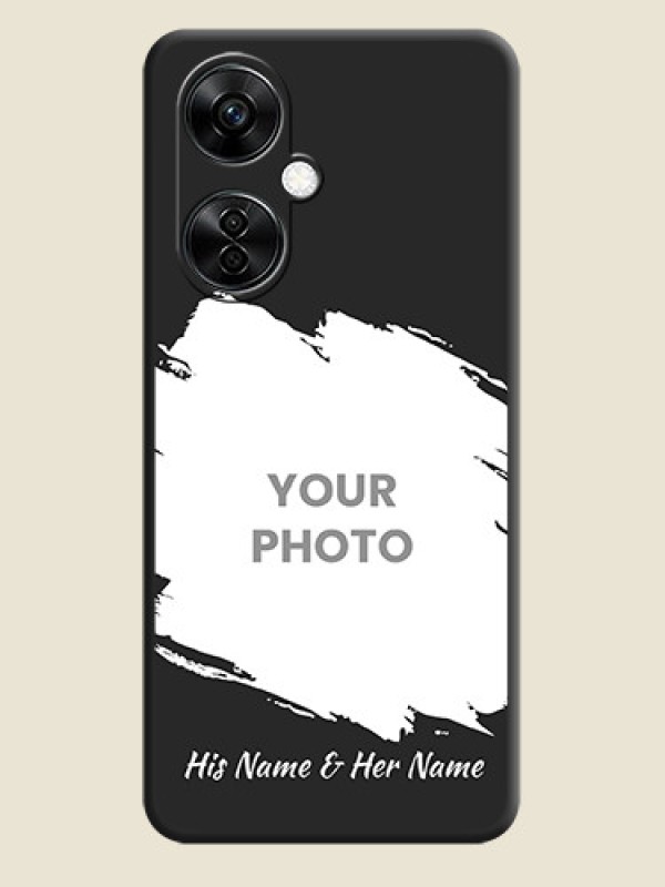 Custom Grunge Brush Strokes on Photo on Space Black Soft Matte Back Cover - Nord CE 3 Lite 5G - alternate view