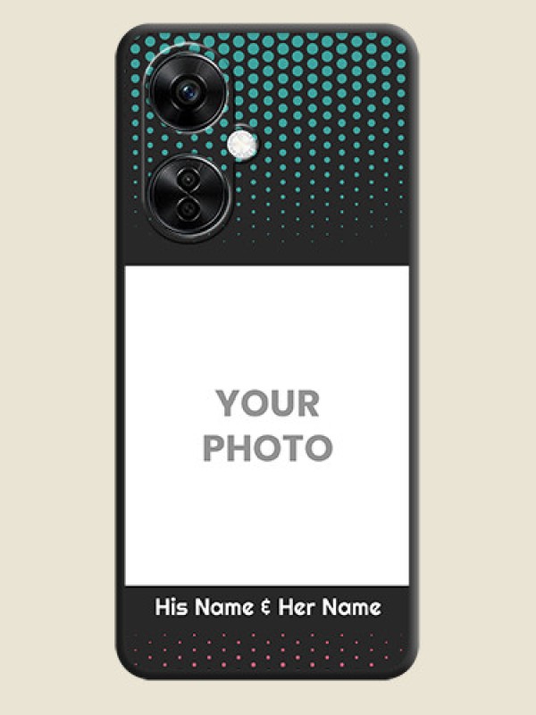 Custom Faded Dots with Grunge Photo Frame and Text on Space Black Custom Soft Matte Phone Cases - Nord CE 3 Lite 5G - alternate view