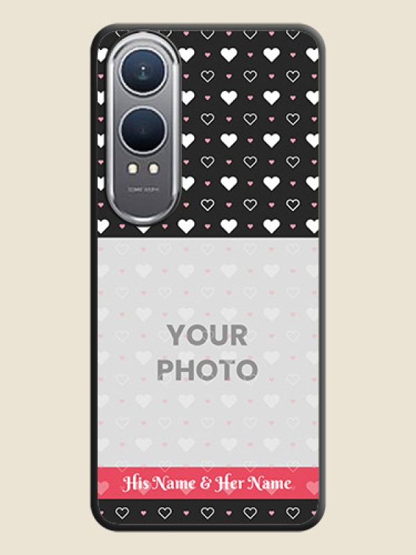 Custom White Color Love Symbols with Text Design on Photo On Space Black Custom Soft Matte Mobile Back Cover - OnePlus Nord CE 4 Lite 5G - alternate view