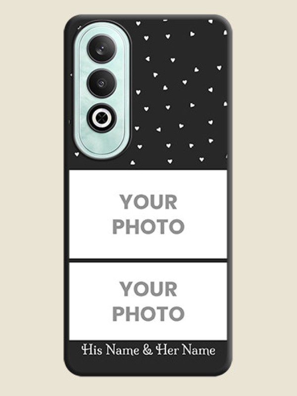 Custom Miniature Love Symbols with Name on Space Black Custom Soft Matte Back Cover - OnePlus Nord CE 4 - alternate view