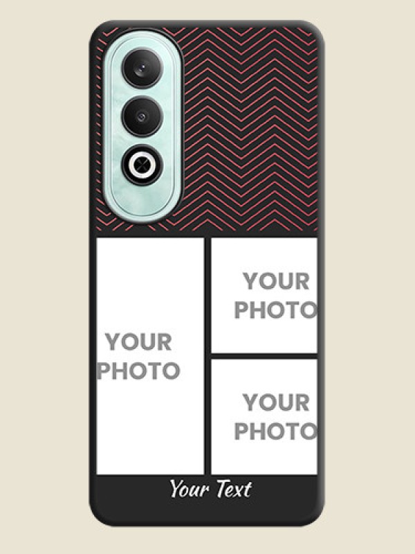 Custom Wave Pattern with 3 Image Holder on Space Black Custom Soft Matte Back Cover - OnePlus Nord CE 4 - alternate view