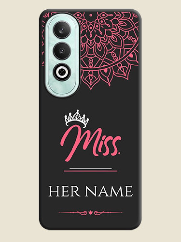 Custom Mrs Name with Floral Design on Space Black Personalized Soft Matte Phone Covers - OnePlus Nord CE 4 - alternate view