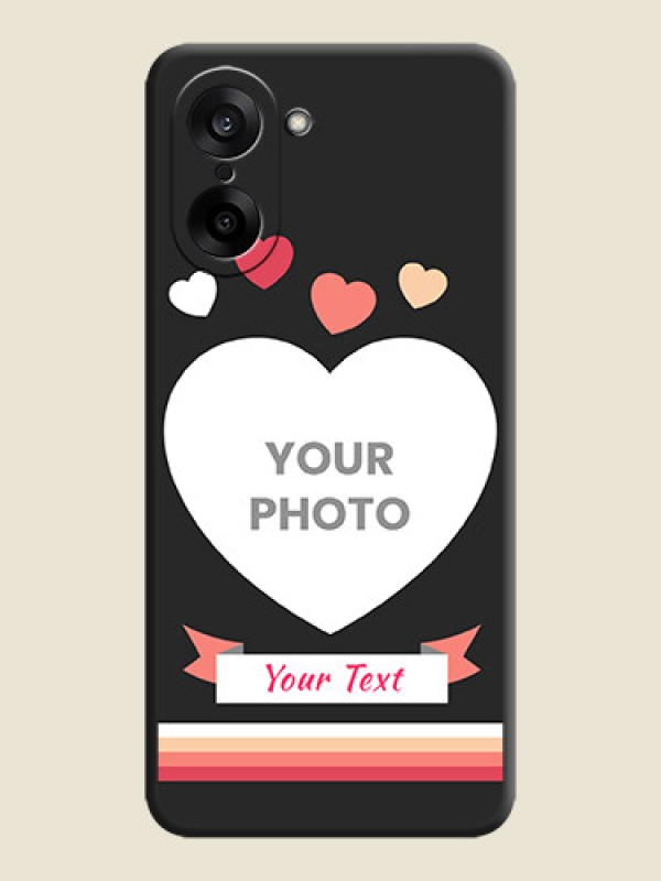 Custom Love Shaped Photo with Colorful Stripes On Space Black Custom Soft Matte Mobile Back Cover - OnePlus Nord CE 5 5G - alternate view