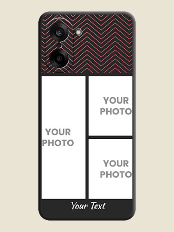Custom Wave Pattern with 3 Image Holder On Space Black Custom Soft Matte Mobile Back Cover - OnePlus Nord CE 5 5G - alternate view