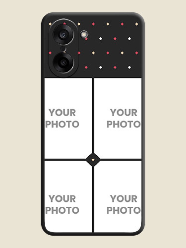 Custom Multicolor Dotted Pattern with 4 Image Holder On Space Black Custom Soft Matte Mobile Back Cover - OnePlus Nord CE 5 5G - alternate view