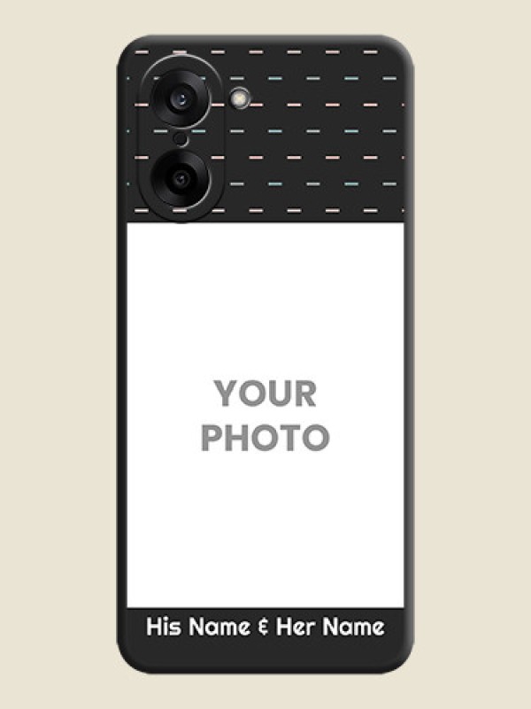Custom Line Pattern Design with Text On Space Black Custom Soft Matte Mobile Back Cover - OnePlus Nord CE 5 5G - alternate view