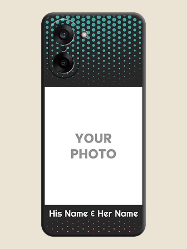 Custom Faded Dots with Grunge Photo Frame and Text On Space Black Custom Soft Matte Mobile Back Cover - OnePlus Nord CE 5 5G - alternate view