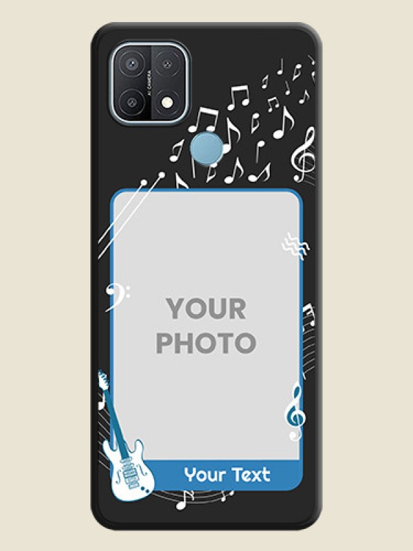 Custom Musical Theme Design with Text on Photo on Space Black Soft Matte Mobile Case - Oppo A15 - alternate view