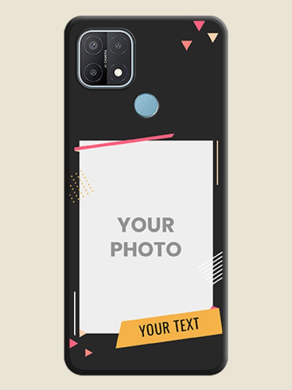 Custom Photo Frame with Triangle Small Dots on Photo on Space Black Soft Matte Back Cover - Oppo A15 - alternate view