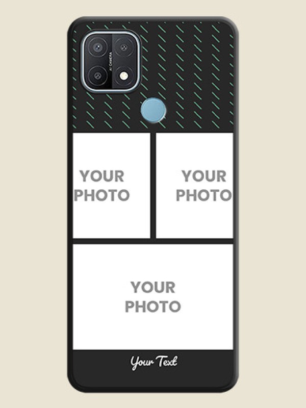 Custom Cross Dotted Pattern with 2 Image Holder on Personalised Space Black Soft Matte Cases - Oppo A15 - alternate view