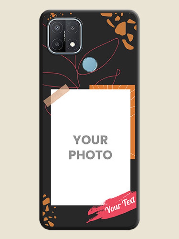 Custom Orange Photo Frame on Space Black Custom Soft Matte Phone Back Cover - Oppo A15 - alternate view